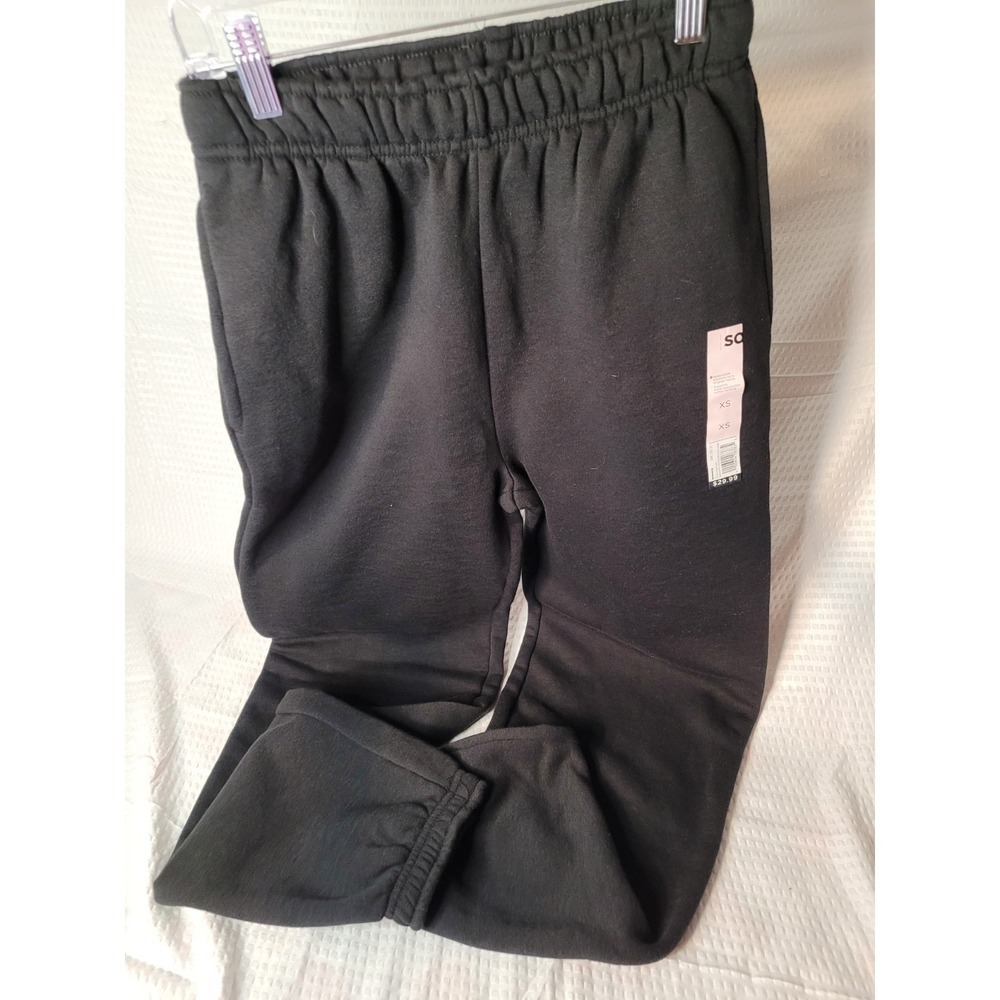 SO Perfectly Soft Joggers Black Elastic Waist Women's Size XS Relaxed
